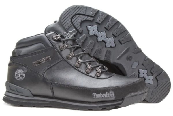 Ботинки Timberland Euro Sprint кожаные с мехом Black черные 41-46