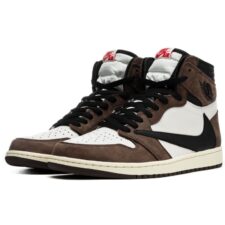 Nike Air Jordan 1 Travis Scott коричнево-белый камуфляж с черным (35-44)