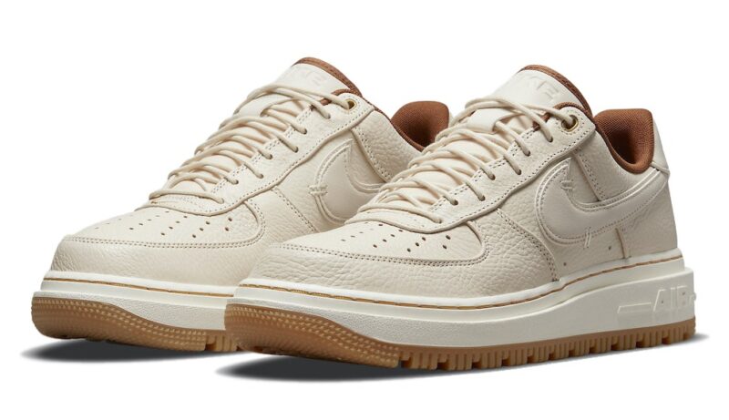 Nike Air Force 1 Luxe Pecan бежевые кожаные мужские-женские (40-44)