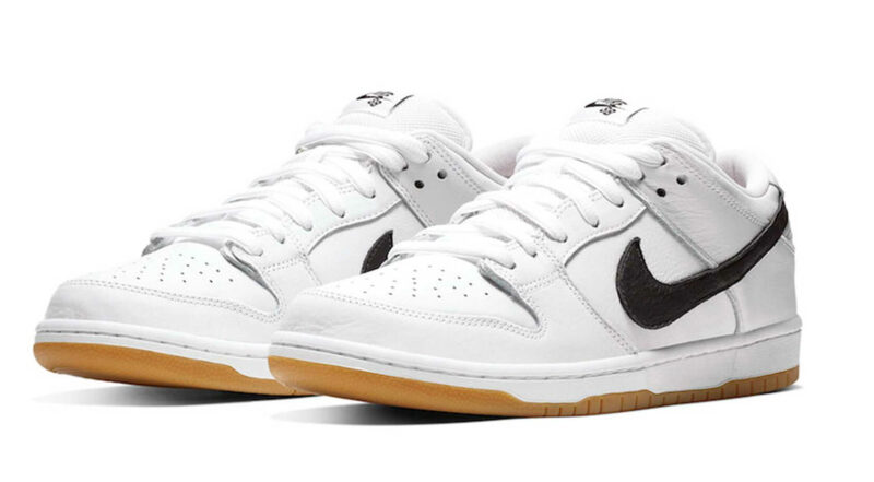 Nike SB Dunk Low Pro ISO белые с черным кожаные мужские-женские (40-44)